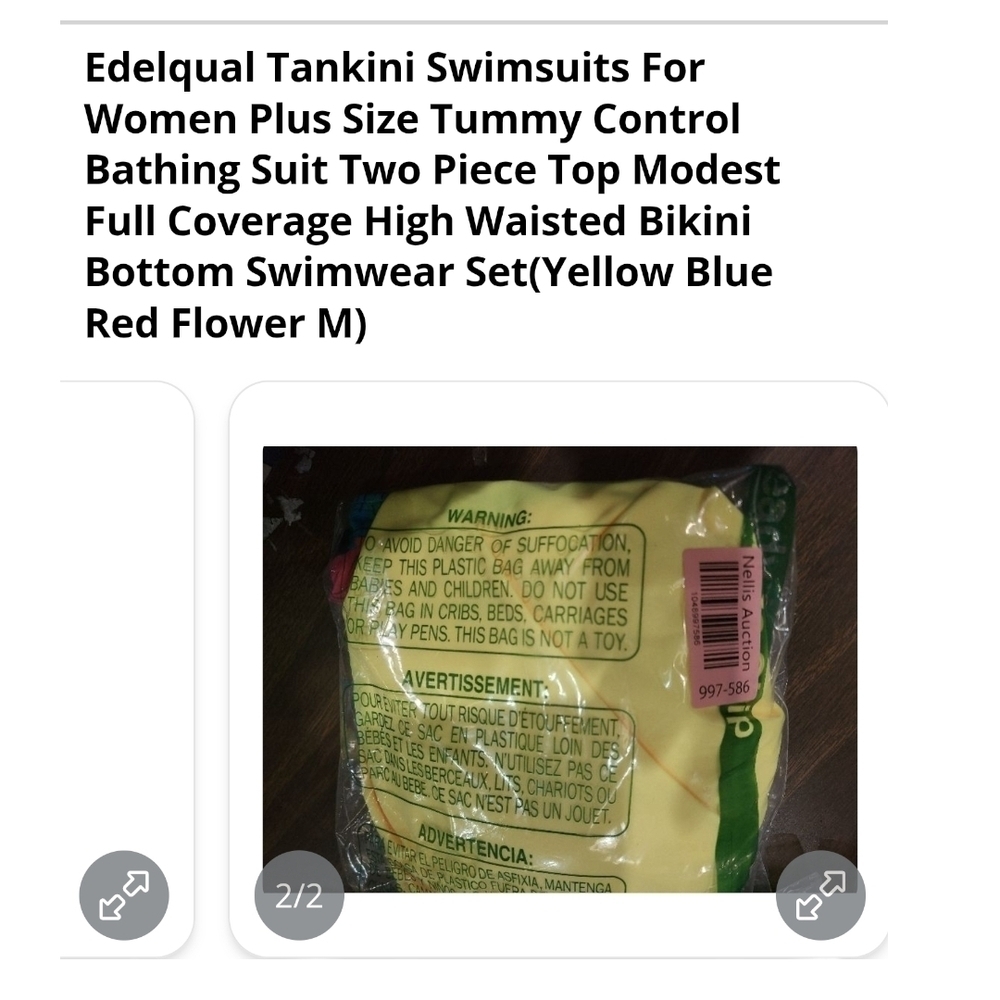 EDELQUAL - Medium Tropical Two Piece Tummy Control Swim Suit - Picture 5 of 6